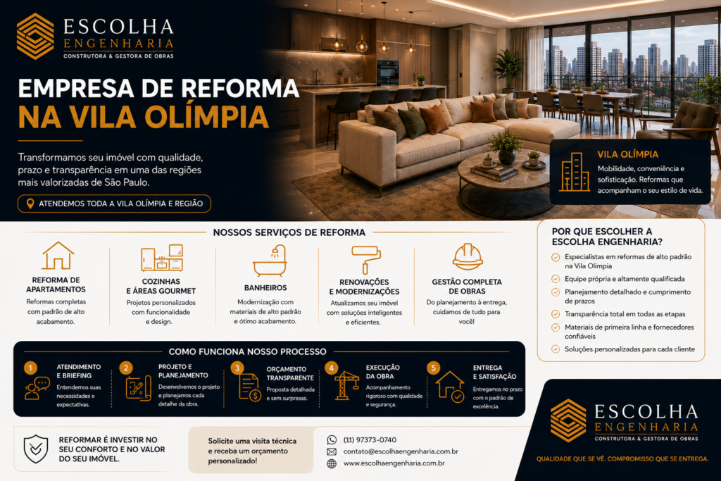 Empresa de reforma na Vila Olímpia