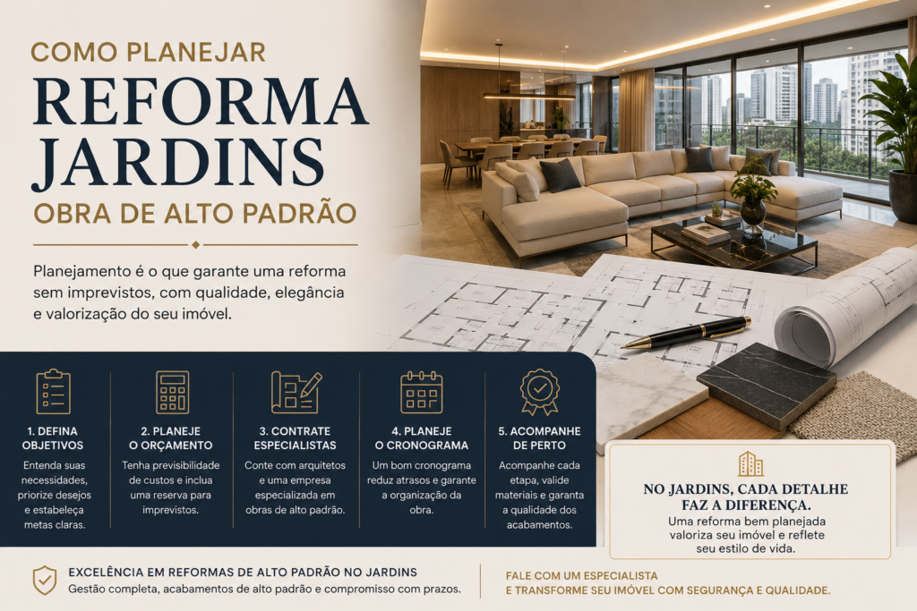 planejar reforma Jardins