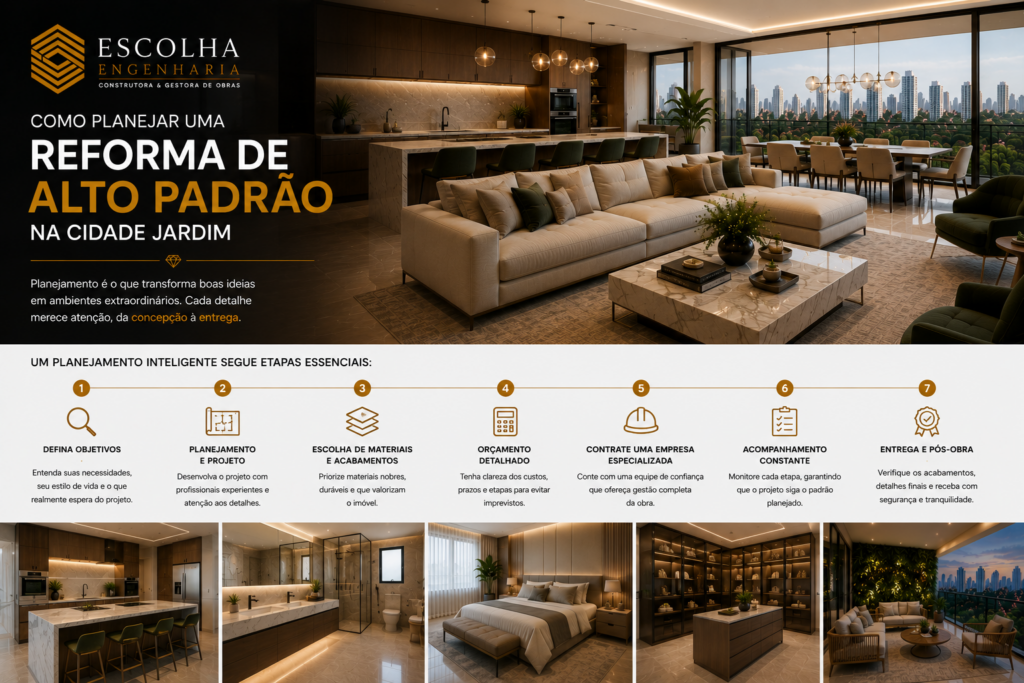 Como planejar uma reforma de alto padrão na Cidade Jardim