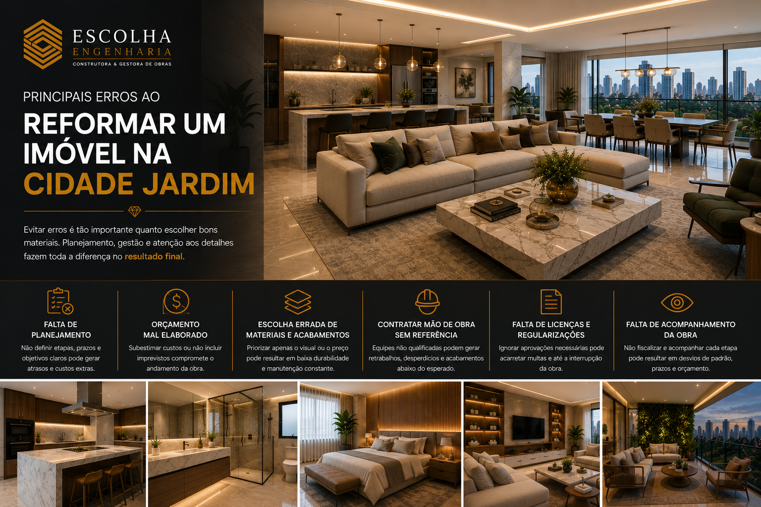Principais erros ao reformar um imóvel na Cidade Jardim