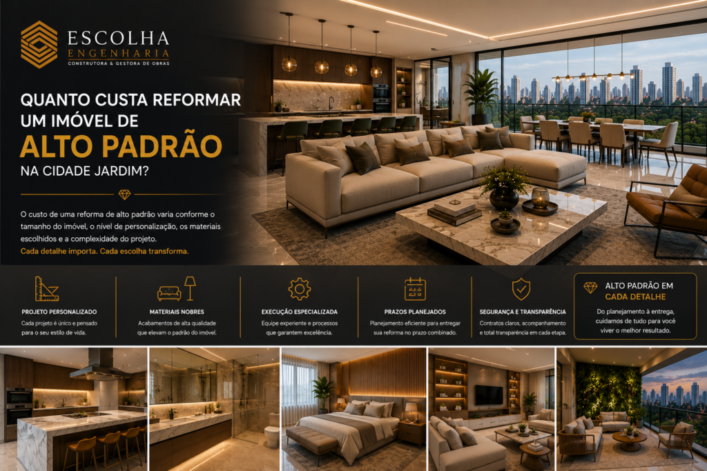 Quanto custa reformar um imóvel de alto padrão na Cidade Jardim