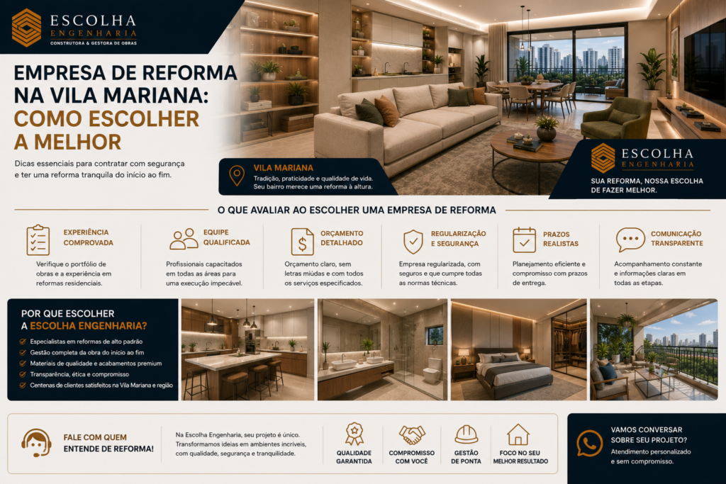mpresa de reforma na Vila Mariana como escolher a melhor
