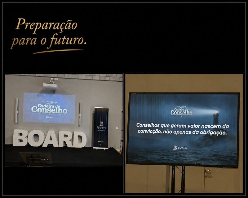 Registros da masterclass Cadeira de Conselho da Board Academy, dedicada à formação em governança.